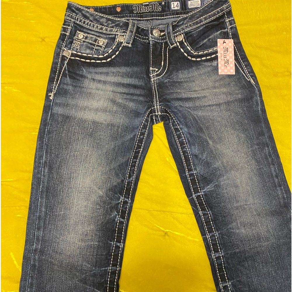 Girls Miss Me Cuffed Jeans